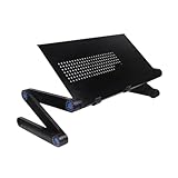 TOPBATHY Faltbarer Laptop Tisch für Bett Ergonomisch mit Lüftungslöchern Höhenverstellbar Klappbarer Bettschreibtisch für Sofa Schlafzimmer und Home Office