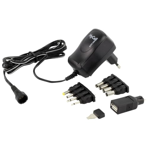 Hycell – Alimentatore Di Rete, Einstellbar 1201 – 0006 3 V, 4.5 V, 5 V, 6 V, 7.5 V, 9 V, 12 V 600 Ma 7.2 W