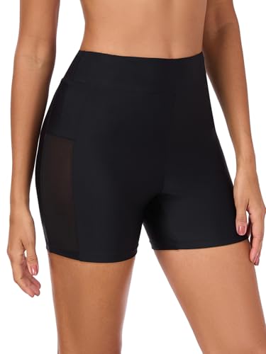 Bas de bain taille haute avec contrôle du ventre et maille respirante pour femme Ocean Blues