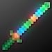 Set of 3 Green Glowing LED 8-Bit Light Up Pixel Swords