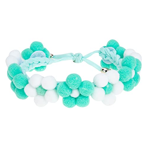 Milisten ペットの首輪 かわいい犬の首輪 犬用 猫用首輪 ローズカラー 雌猫の首輪 犬の首輪大型犬 創造的な犬の首輪 装飾犬の首輪 子犬の首輪 子猫の首輪 調整可能な犬の首輪 糸 Green