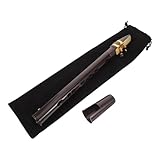 Gatuida Saxofón Compacto de Bolsillo Portátil de 8 Agujeros Color Café Instrumento de Viento Madera para Principiantes y Aficionados Mini Saxofón Soprano Ligero para Práctica y Viajes