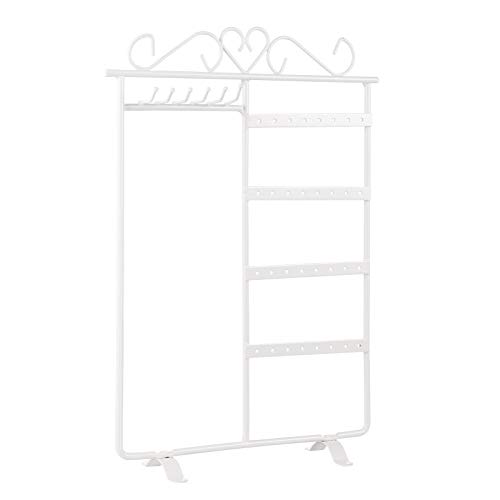 Tinksky Reloj Joyero Porte-pendentif Organizador Torre para Collar Anillo Pendientes Porte-affiche Estante (Blanco) Cover