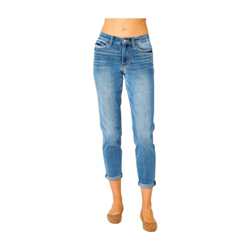 Judy Blue Cuffed Hem Slim Jeans