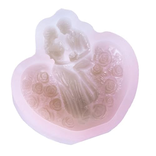 Moldes de silicona con forma de corazón rosa para hacer jabón, decoración de boda, fondant, chocolate, herramienta de horneado de silicona