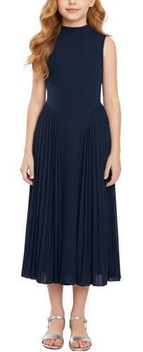 Robe d'été sans manches fille de 8 à 12 ans plissée A-ligne