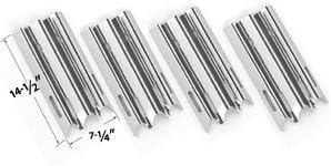 Jenn Air JA460,JA461, JA461P,JA480,JA580 Replacement 4 Grill Burner & 4 Heat Shield Replacement Kit -