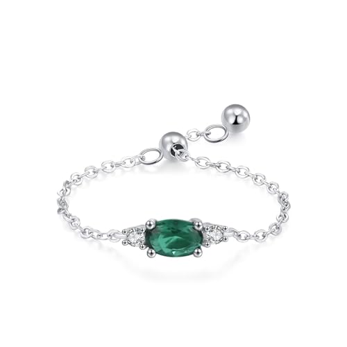 Bague Argent 925 Femme : alliance de mariage ovale en zircone avec taille réglable