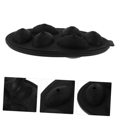 Molde para Hielo de Silicona Forma Rugby Flexible Negro miniatura 4