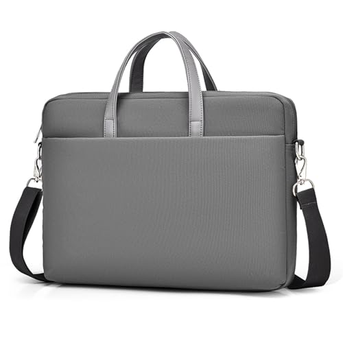 Porte-documents nylon imperméable XL grigio avec bandoulière confort