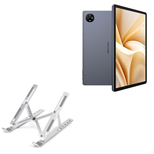 Base y soporte BoxWave compatible con Ulefone Tab A11 - Soporte compacto QuickSwitch para portátil, elevador plegable de múltiples ángulos, color plata metálico