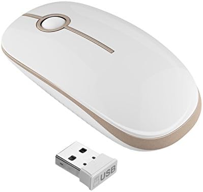 Wireless Mouse, Vssoplor 2.4G Slim Portable Computer Mice with Nano Receiver for Notebook, PC, Laptop, Computer-Gold