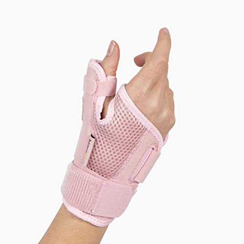 BraceUP Thumb Support Brace - Splint for Spica and Hand Support, for Arthritis, Tendonitis, Carpal Tunnel Pain Relief and Thumb Sprain (Pink)