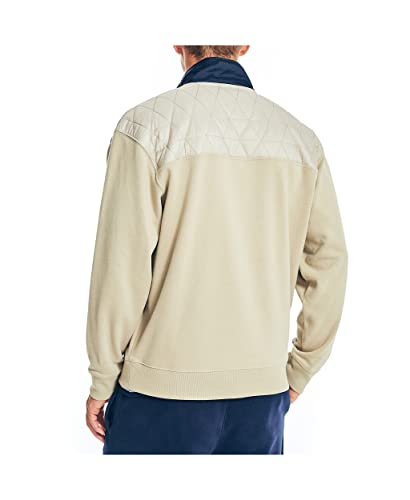 Nautica mens Quilted Mixed Media Quarter-zip Pullover2