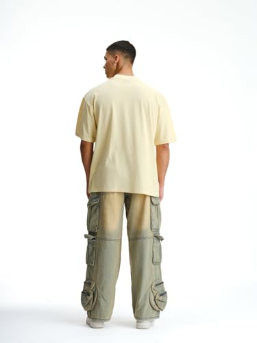 Image of BONKERS Solid Pastel Yellow Soft Jersey Oversized T-Shirt