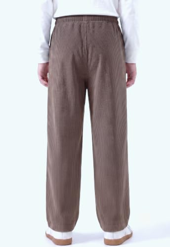 Image of Lymio Junior's Pants for Boys | Relaxed Fit Casual Baggy Corduroy Trousers | Boys Wide Leg Streetwear (SSK-08-10)