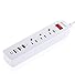 ❤ HITRENDS Power Strip 3 AC Outlets with 3 USB Charging Ports Extension Cord 1250W/10A for iPhone 7 6 6S Plus iPad Samsung HTC LG Tablets Laptop (6ft, White)