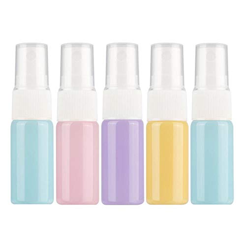 QPM 5pcs 10ml Spray Bottle Travel Small Empty Glass Atomizer Perfume Mini Liquid Essential Oil Cosmetic Container,5pcs colorful