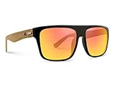 TREEHUT Wooden Bamboo Sunglasses Temples Classic Aviator Retro Square Wood Sunglasses