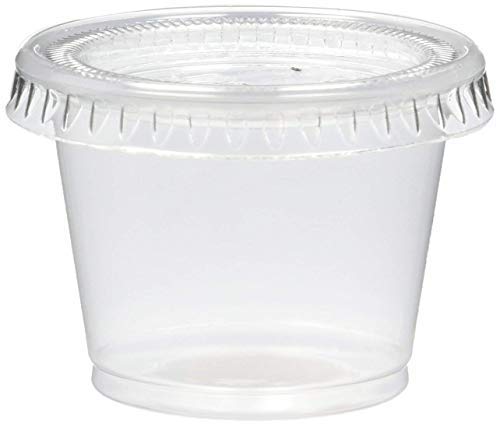 We Can Source It Ltd – Disposable Plastic Sauce and Chutney Containers 4oz with Leak Proof Lids – Vodka, Rum, Jelly Shot & Dessert Cups – Ideal for Dinners, Takeaway and Catering - Pack of 200