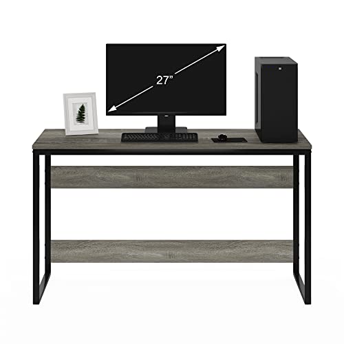 Furinno Moretti Computer Desk, Gaming Desk, Office Desk, 52 Width, for Home Office, Gaming, Study, Grey Oak – Image 5