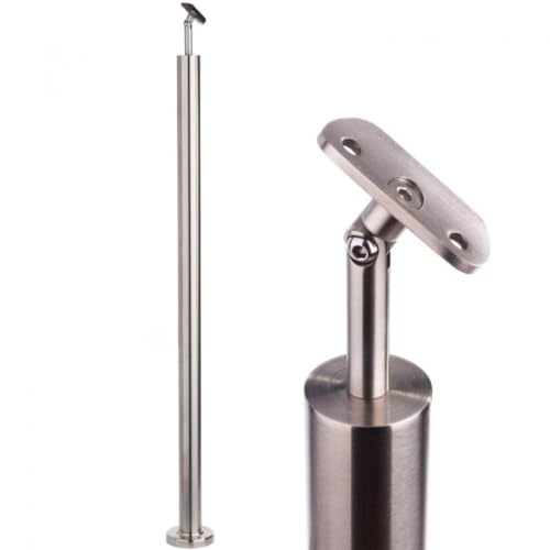 Poteau de garde-corps rond Ø 42,4 mm en acier initial central angle Sellon24