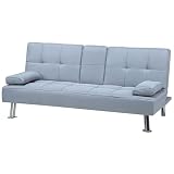 Sofa rozkładana z funkcją spania 3-osobowa stolik w oparciu jasnoszara Roxen
