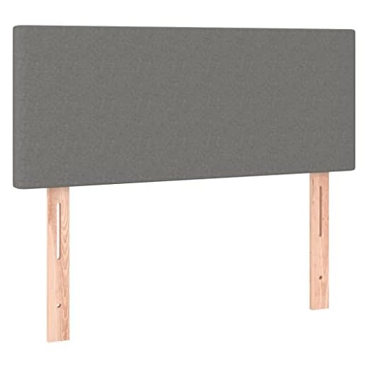vidaXL Tête de Lit Meuble de Chambre à Coucher Accessoire de Lit Simple Tête de Cadre de Lit Intérieur Gris Foncé 90x5x78/88 cm Tissu