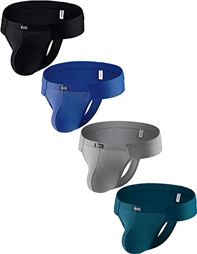 iKingsky Men's Cheeky Thongs Low Rise Stretch Mini Cheek Underwear Sexy Bulge Under Panties for Men