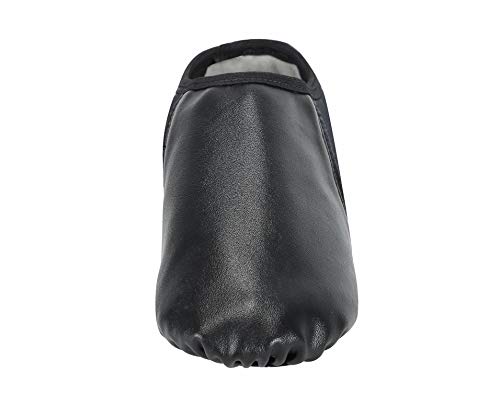 Linodes Unisex Pu Leather Upper Slip-On Jazz Shoe With Circle Elastic For Women And Men's Dance Shoes-Black-5.5M #TOP1