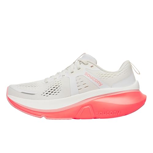 Image of Saucony Women's Guide 18 Sneaker, White /Fluoro, 12
