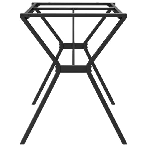 Pieds de table à manger en Y noir 140x60x73 cm en acier robuste - 5