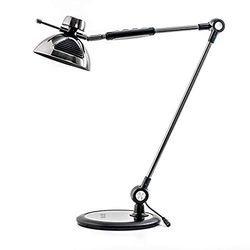 Preisvergleich Produktbild Wttfc Architect Schreibtischlampe Gestensteuerung 10W - Metall-Swing Arm Dimmbare LED-Arbeitsplatzleuchte für Office - 12-Noten-Ebene Dimmer 3 Eye-Care-Beleuchtung Modi - Schwarz
