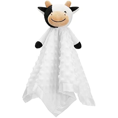 Pro Goleem Cow Security Blanket Soft Loveys for Babies for Boys and Girls Newborn Lovie Infant Blankie Cow Baby Stuff Baby Snuggle Toy Stuffed Animal Baby Gifts 16 Inch