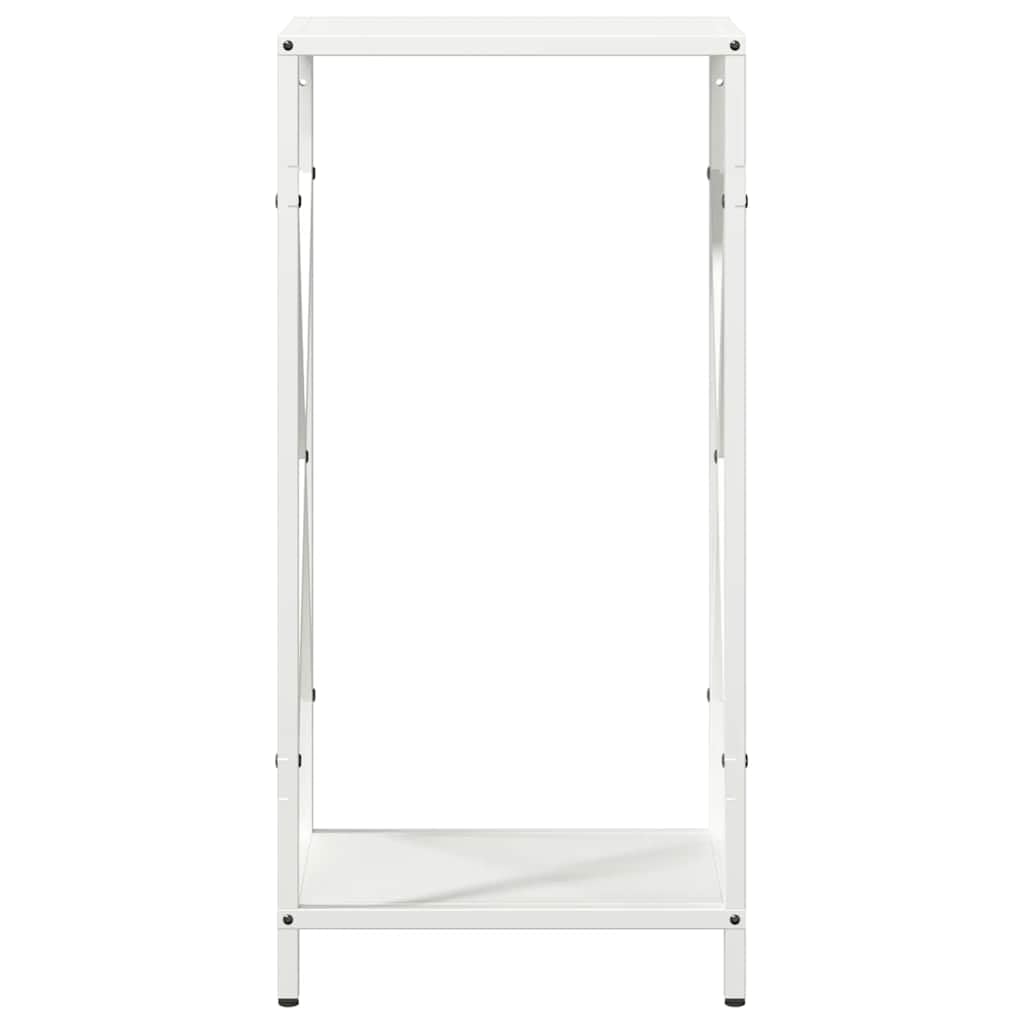 Biały stojak na drewno opałowe do użytku wewnątrz i na zewnątrz, wytrzymały uchwyt na drewno walcowane na zimno, 34 x 25 x 70 cm, drewniany stojak do przechowywania, kominek o dużej pojemności i