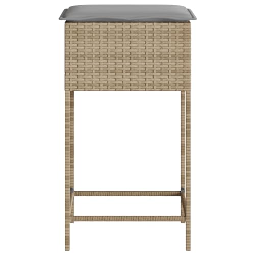Tabourets de bar de jardin confortables pour aménager un petit espace extérieur avec assise en rotin - 7