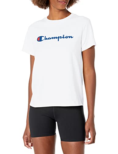Champion womens Classic Tee, Script Logo T Shirt,...