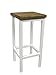 Magnetic Mobel Tabouret de Bar en Métal Blanc (Chêne, 70 cm)