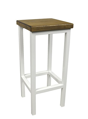 Magnetic Mobel Barhocker Stahl Holz Stuhl massiv Barstuhl Weiß modernes...