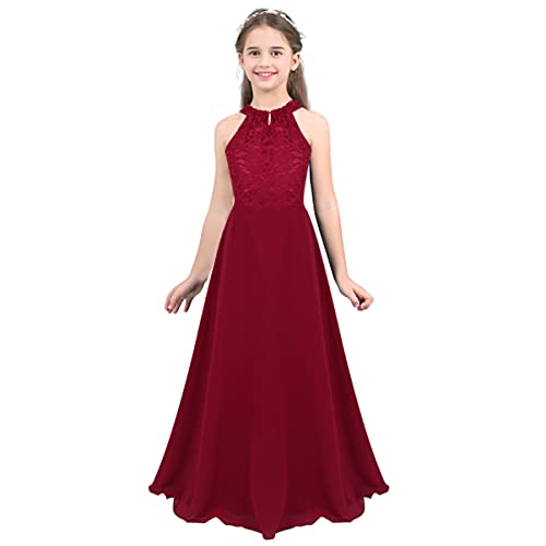 CHICTRY Kids Girls Halter Neck Chiffon Long Party Junior Wedding Evening Prom Maxi Gown Dress
