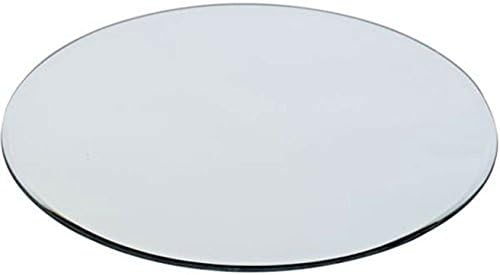 WGV Quality Thick Round Mirror Plate Sets Bulk 10" Diameter, 4.5 mm Thickness, Frameless Sanded Egdes, Candle Tray Plate, Home Event Party Wedding Table Centerpiece Wall Decor, 12 Pieces