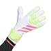 Adidas Unisex League Fingersave Goalie Soccer Gloves, White/Lucid Lemon/Lucid Pink, 5