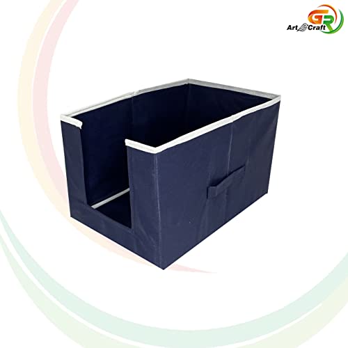 Image of GR Art&Craft inchOrganize Your Space inch Non Woven Shirt Stacker /Shirt Organizer /Wardrobe Organizer /Cloth Organizer /Cloth Cover-9 piece (Navy Blue)