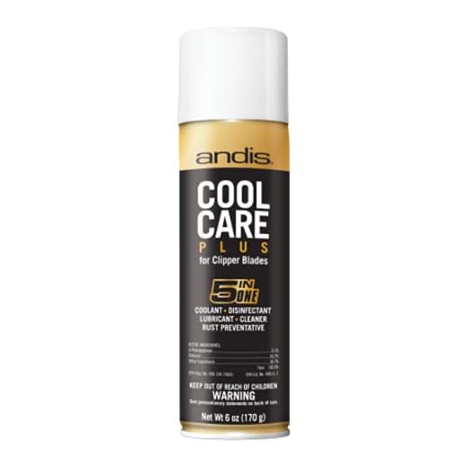 Andis Cool Care Plus 5-in-1 Clipper Spray-6oz Can, 6 Ounce (Pack of 1), Black