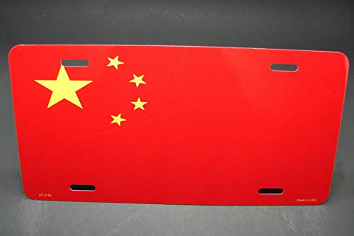 Biopracess china flag metal aluminum car license plate license plate 6x12 inches