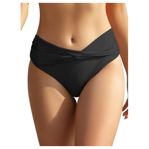 SHEKINI Damen Bikinihose Retro Ruched Bauchweg Klassisch Schwarze Badehose Strandhose Grosse Grössen für Frauen (Large, Schwarz) 4 SHEKINI Damen Bikinihose Retro Ruched Bauchweg Klassisch Schwarze Badehose Strandhose Grosse Grössen für Frauen (Large, Schwarz)