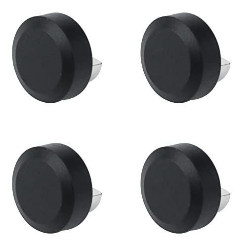 Image of 4 Sets Mirror Clip Round Glass Clamps Clips Mirrors Holder Supporting Sheet Hanging Glass Clips for Dresser Bathroom Walls Fixed Home Hardware Accessories 0.75 inch (Black)