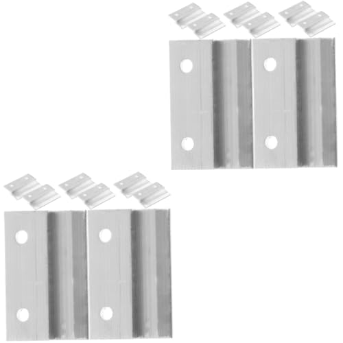 Image of TEHAUX 2sets Aluminum Alloy French Cleat Hanger Heavy Duty Mirror Mounting Clips Wall Hanging Kit z Clips 8pcs*2