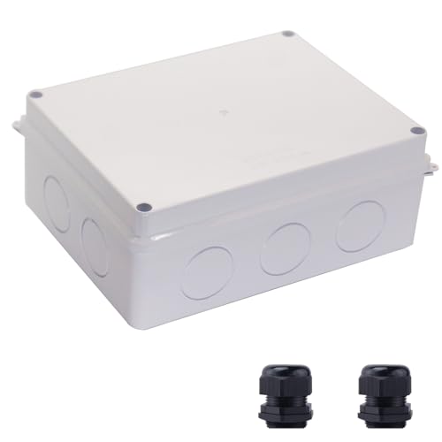 Image of Junction Box Dustproof Waterproof IP65 ABS Plastic Electrical Boxes, Indoor & Outdoor Electrical Power Cord Enclosure Universal Project Box DIY Case White 7.9 x 6.1 x 3.1 inch (200x155x80mm)