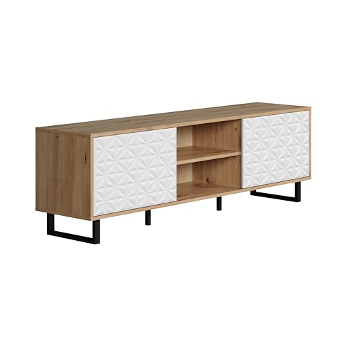 trendteam smart living Mueble bajo para TV (Madera, 154 x 52 x 40 cm), Color Blanco
